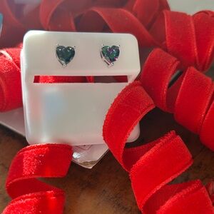 Heart Shaped mystic topaz Stud Earrings